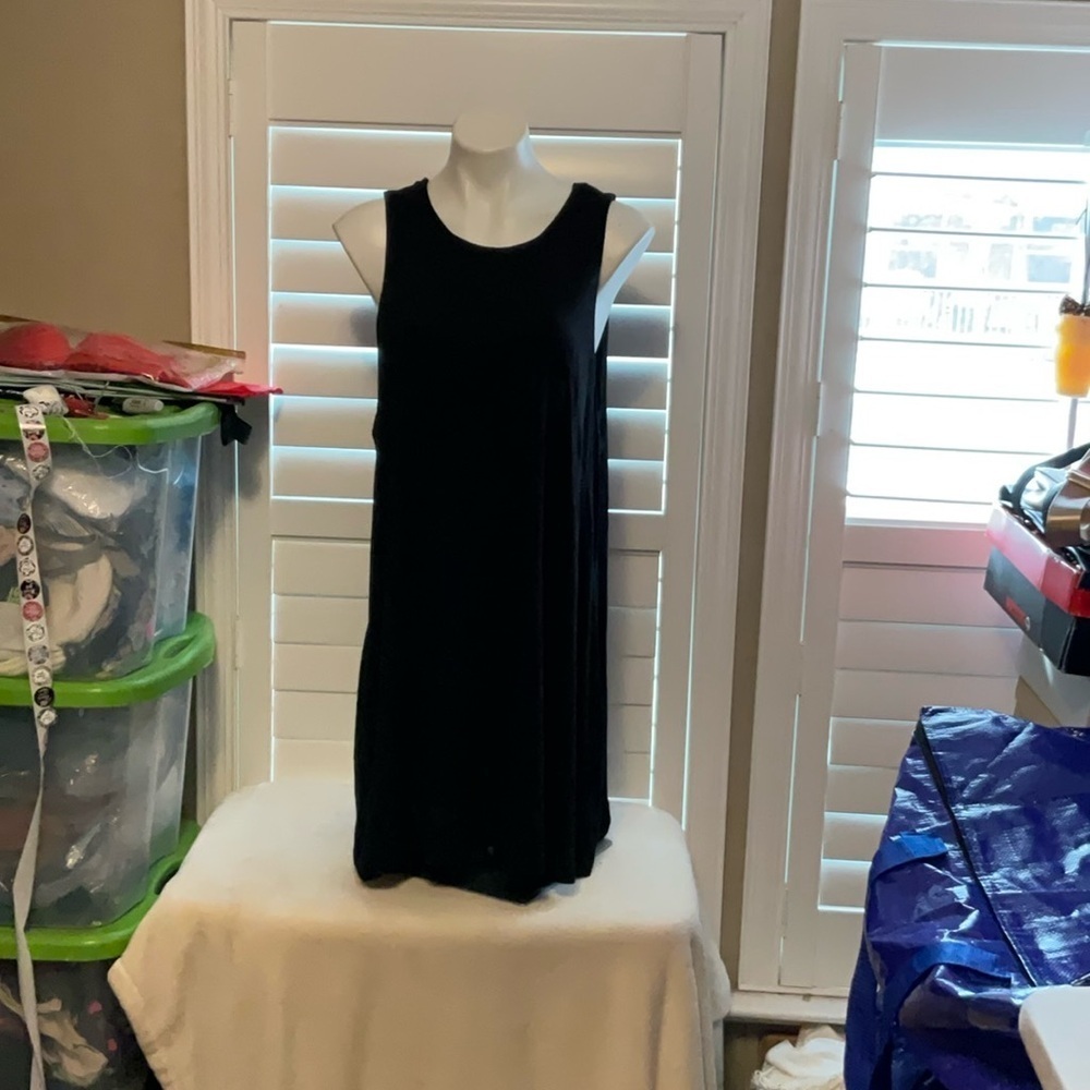 Basic Editions Black Midi Dress